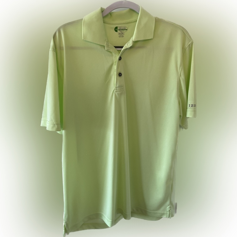 Men’s IZOD Golf Short Sleeve Shirt. Size M. Color Yellow/Green.
